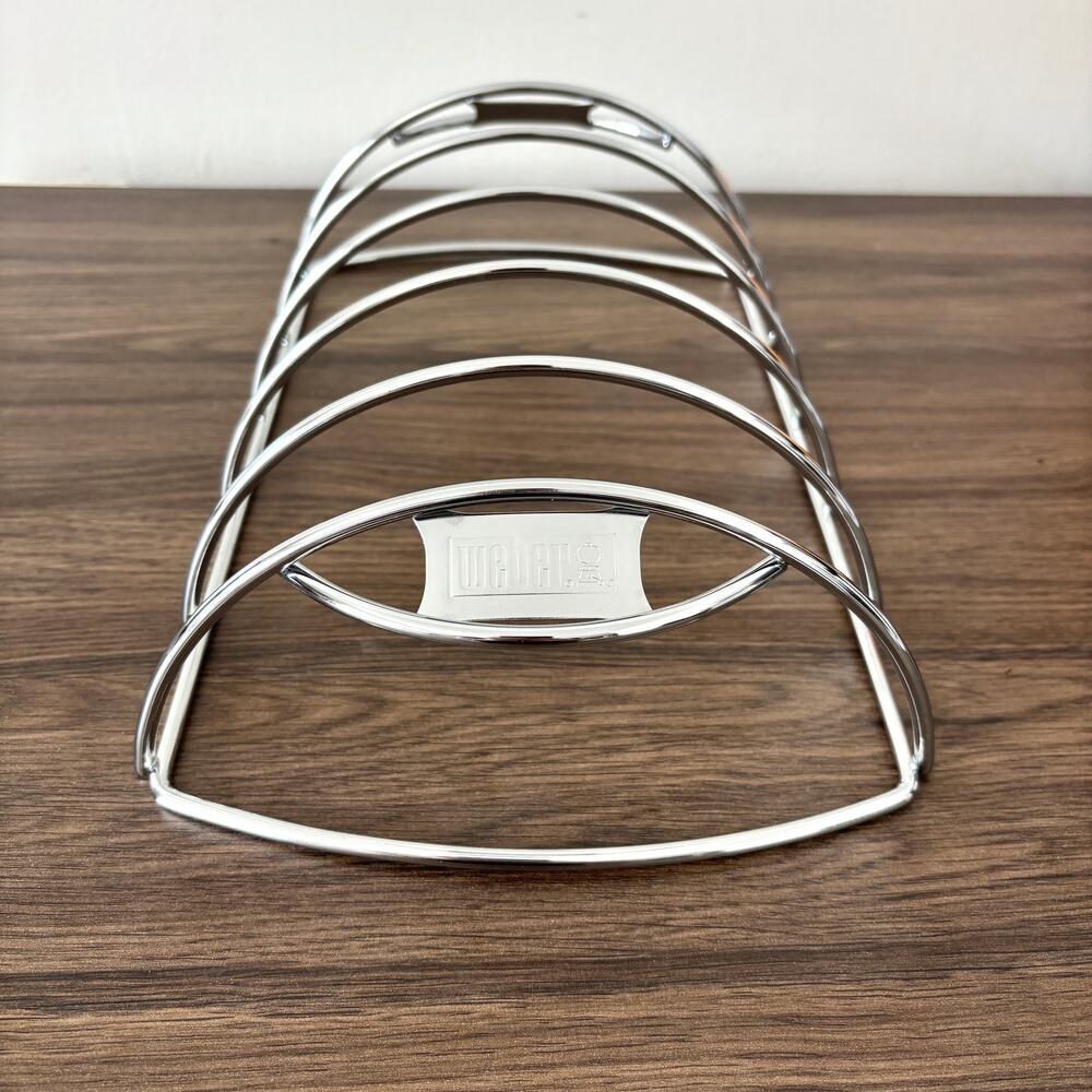 Weber Original RIB RACK Chrome Plated Steel Grill BBQ Roaster 6605 13” Long